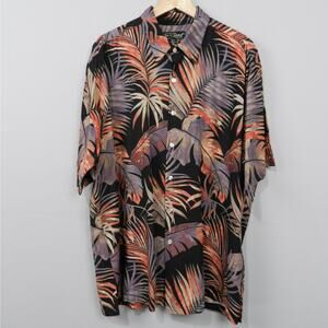 Vintage 90s Tori Richard Hawaiian Shirt Size XL Leaf Tropical Vacation Retro Art